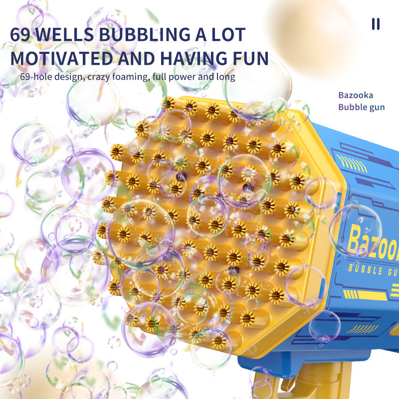 69-Hole Electric Bubbles Gun with LED