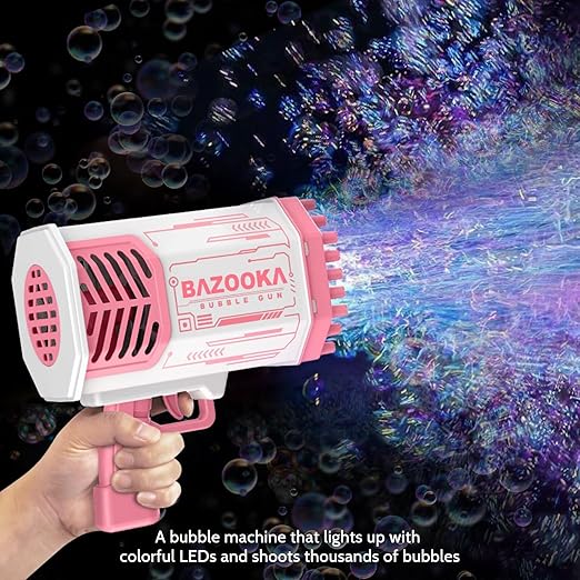 69-Hole Electric Bubbles Gun with LED