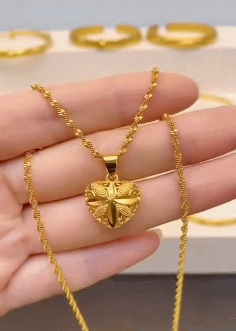 Gold Heart Necklace for Women