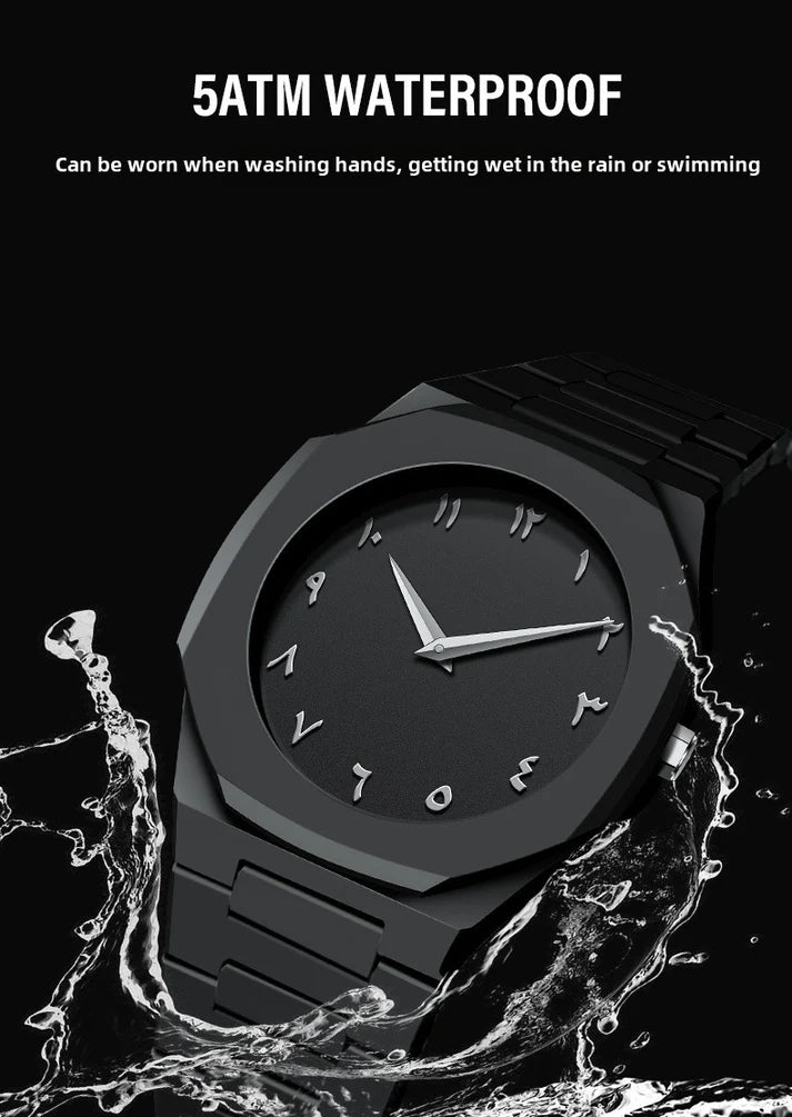 🔥 Black Arabic Aura Watch