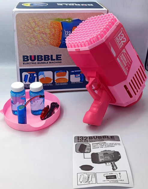 69-Hole Electric Bubbles Gun with LED