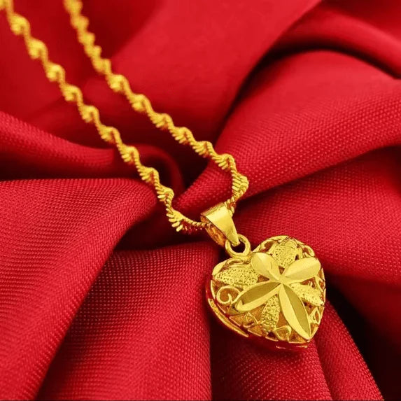 Gold Heart Necklace for Women