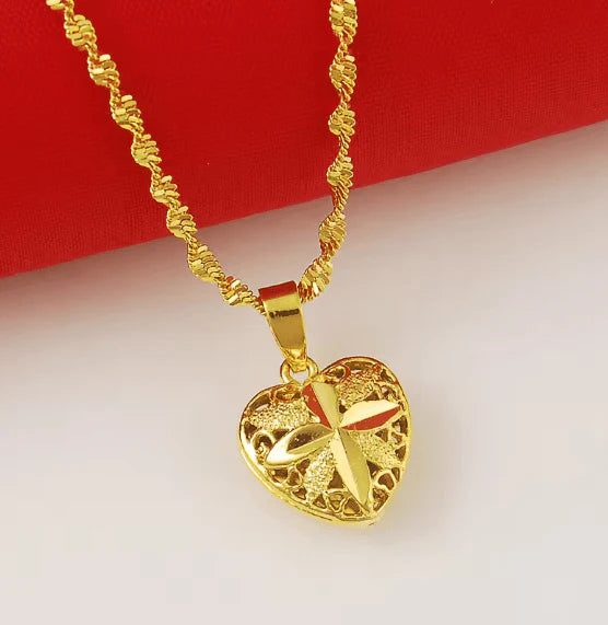 Gold Heart Necklace for Women