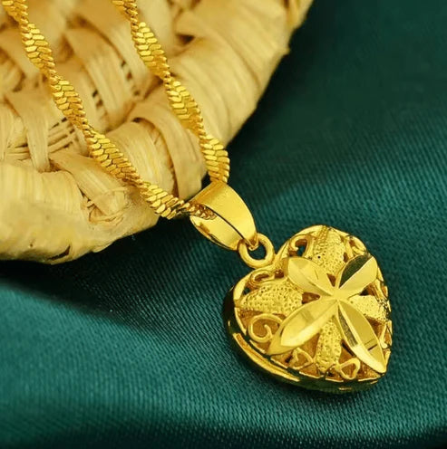 Gold Heart Necklace for Women