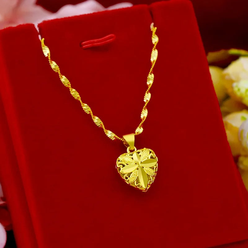 Gold Heart Necklace for Women