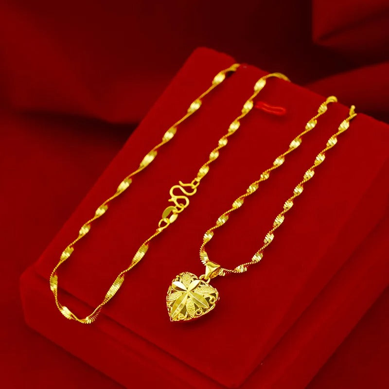 Gold Heart Necklace for Women