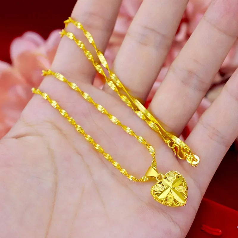 Gold Heart Necklace for Women